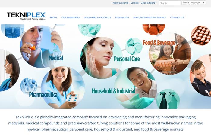 New Tekni-Plex website provides overview for the company’s six business units, plus corporate capabilities